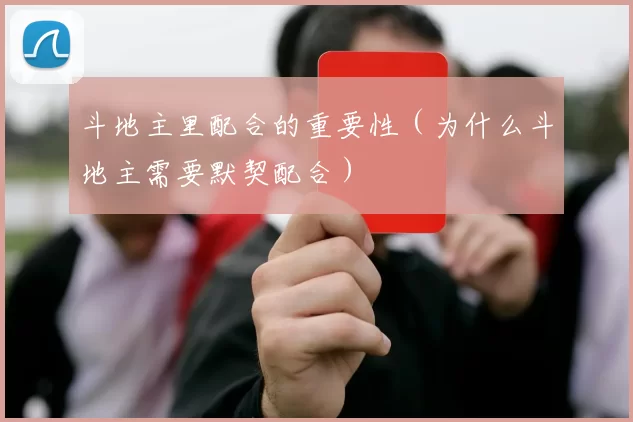 斗地主里配合的重要性（为什么斗地主需要默契配合）
